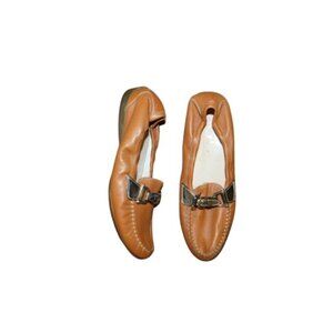 AGL Attilio Giusti Leombruni Size 38.5 US 8 Designer Leather Flats Shoes